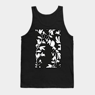 Black and White Floral pattern Tank Top